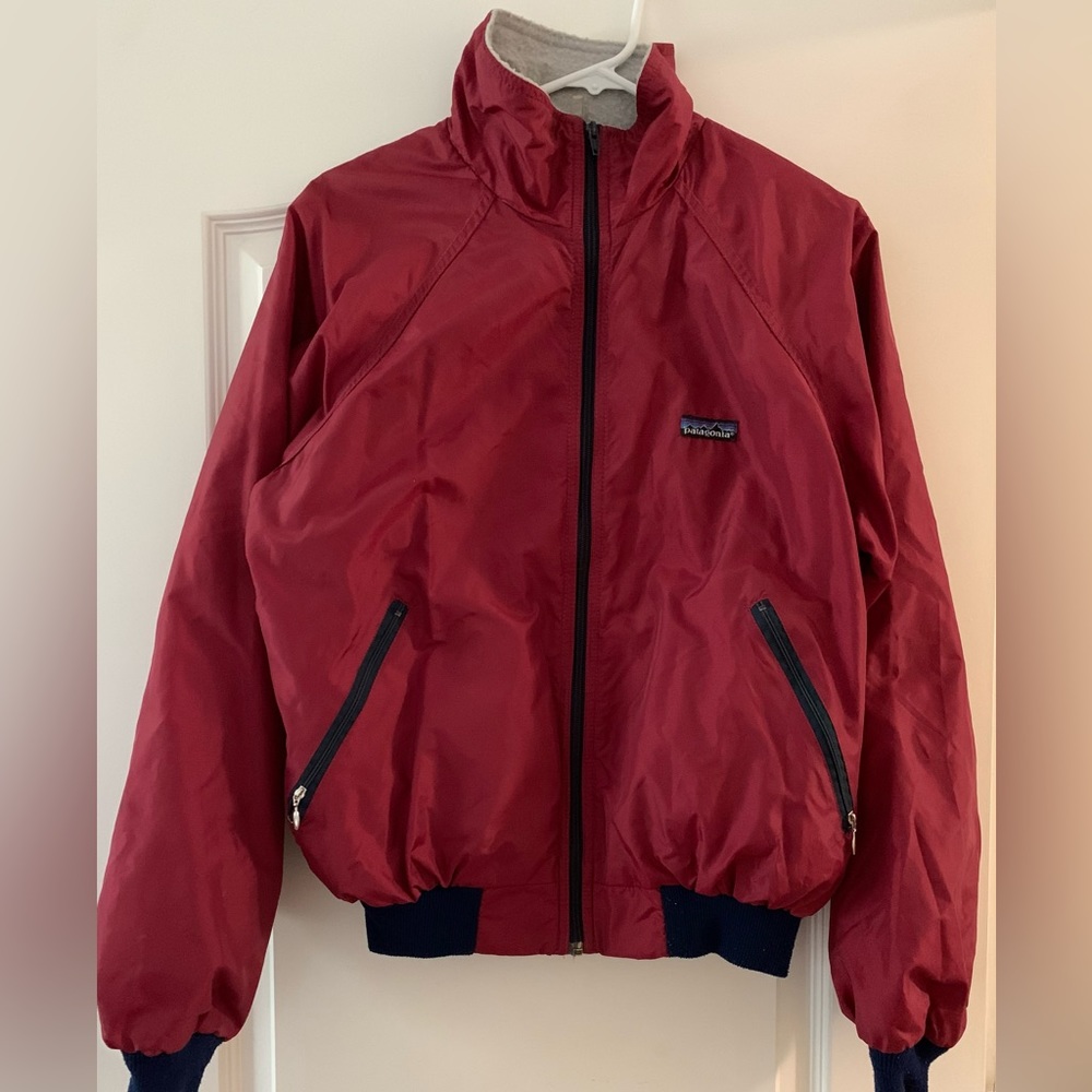 Deep red vintage Patagonia bomber jacket